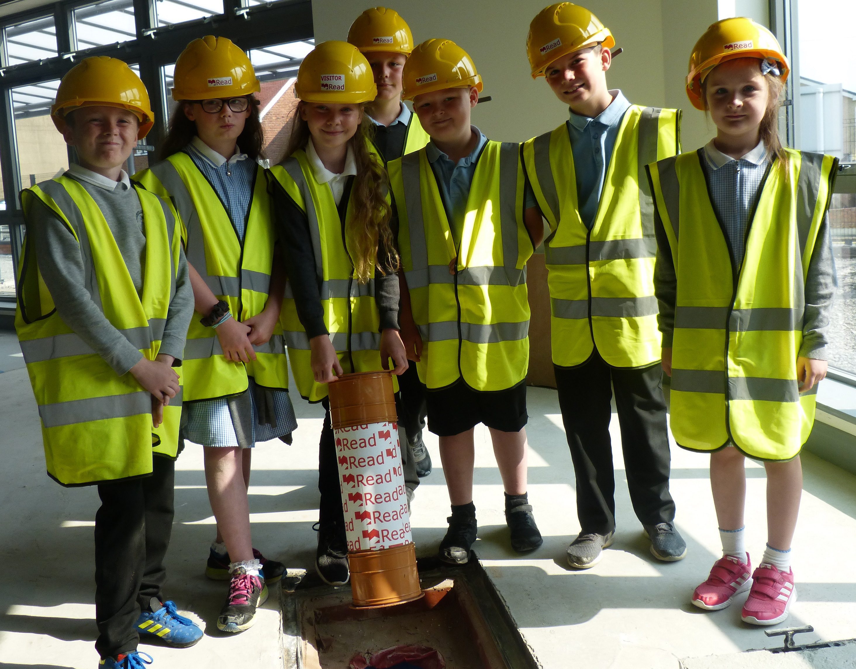 School buries time capsule during construction work