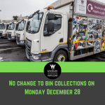 No change to bin collections on Monday December 28