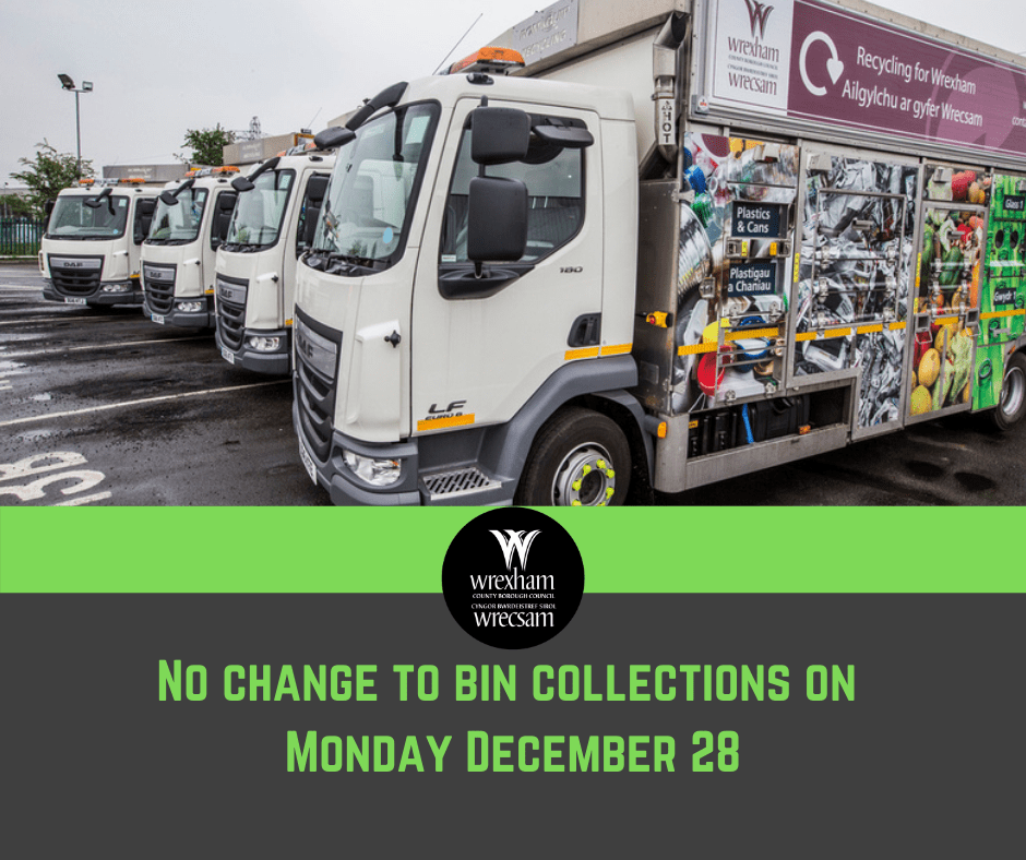 No change to bin collections on Monday December 28