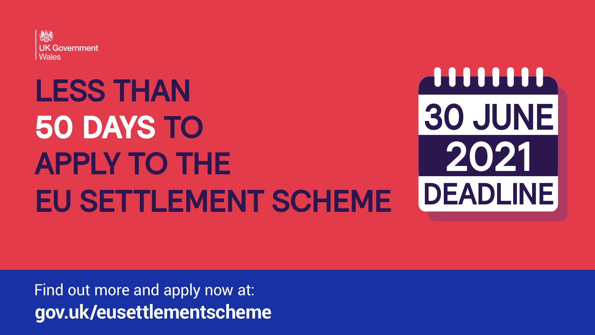 Less than 50 days to apply to EU settlement scheme