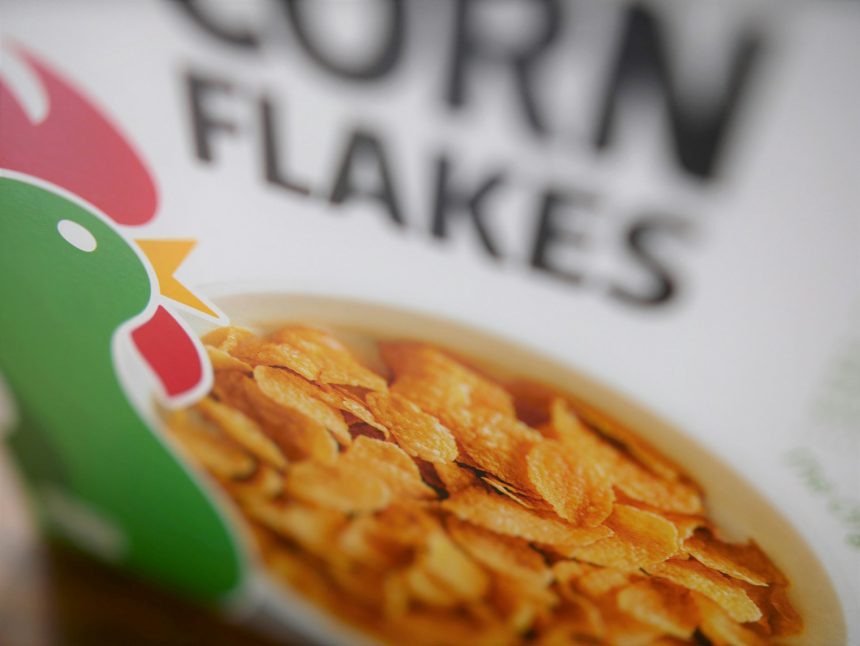 A box of Kelloggs Cornflakes