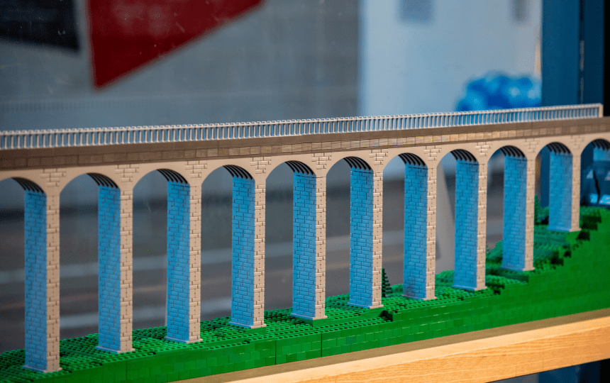 Wrexham unveils LEGO Pontcysyllte Aqueduct model in campaign to reach 10,000 votes