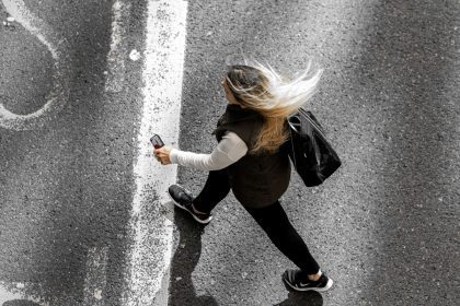 Person crossing the road