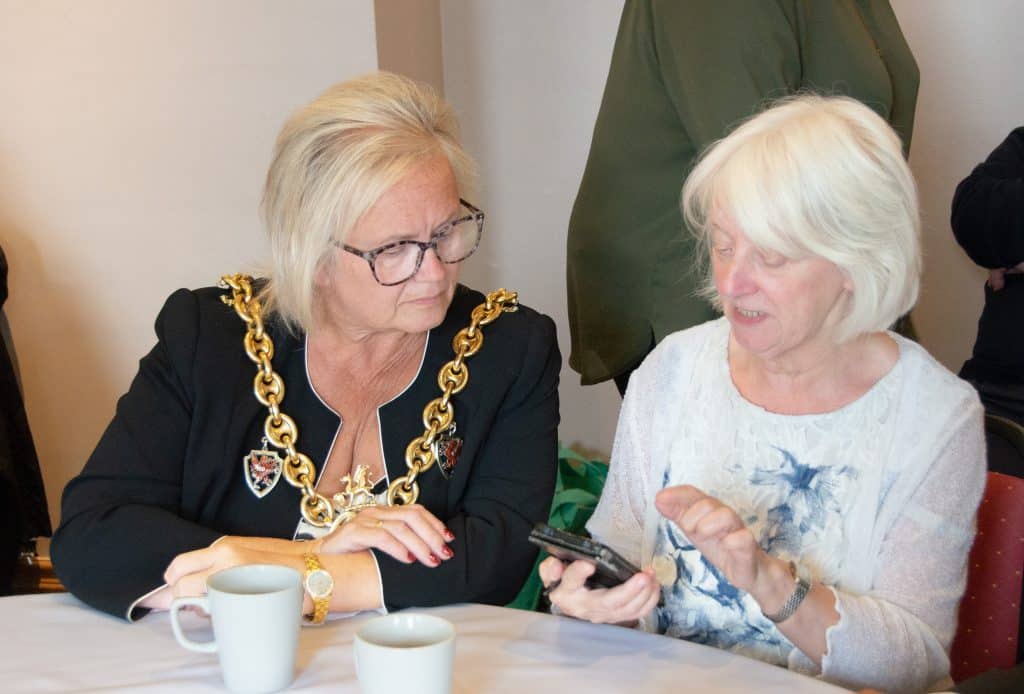 The Mayor of Wrexham Cllr Tina Mannering, with Cllr Beverley Parry-Jones at the launch of Wrexham's Year of Wonder