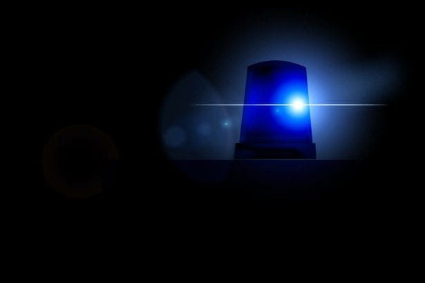 Blue emergency services light