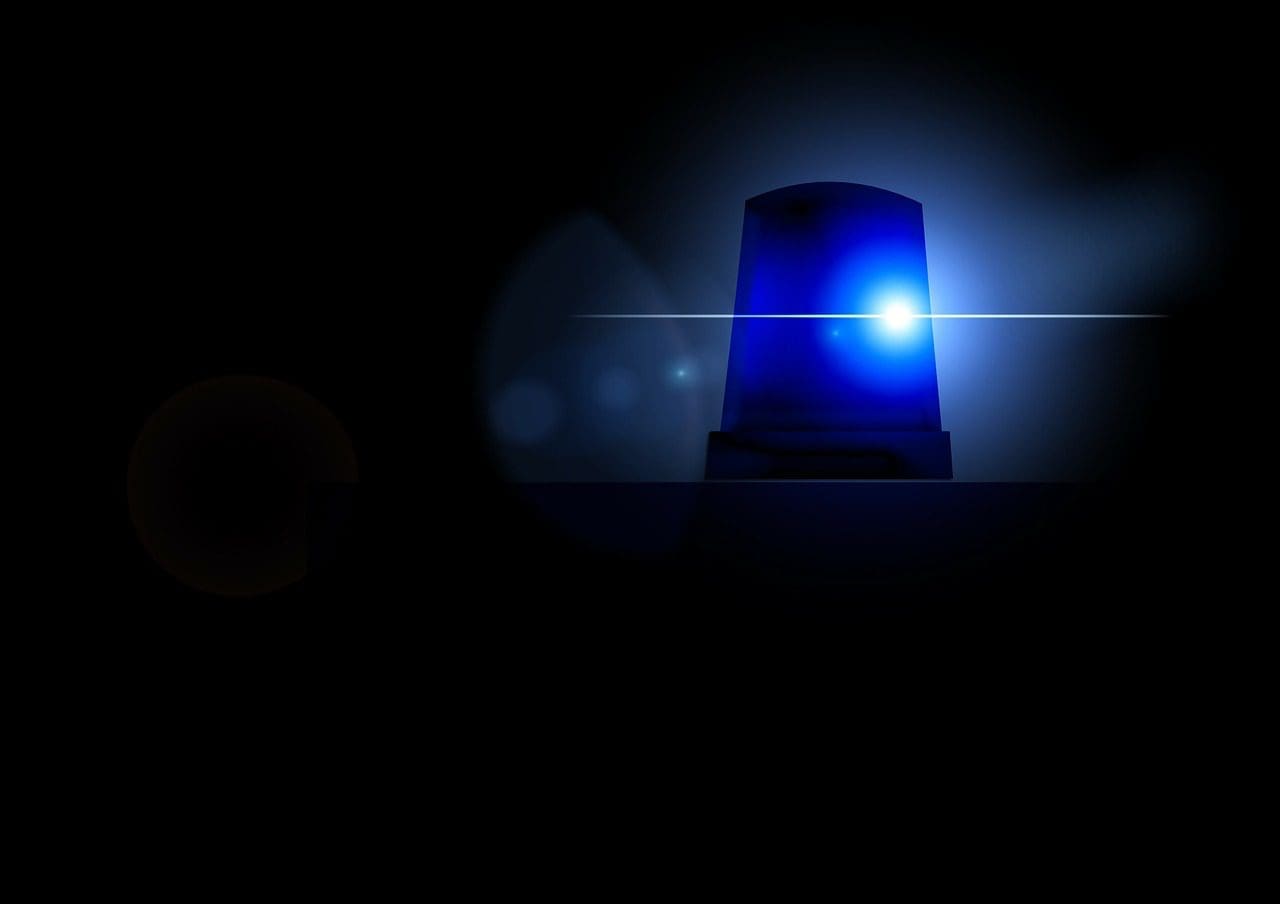 Blue emergency services light