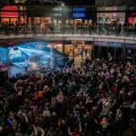 Crowd at Eagles Meadow for Wrexham Christmas Lights Switch On