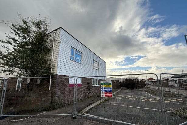 building with fencing surrounding