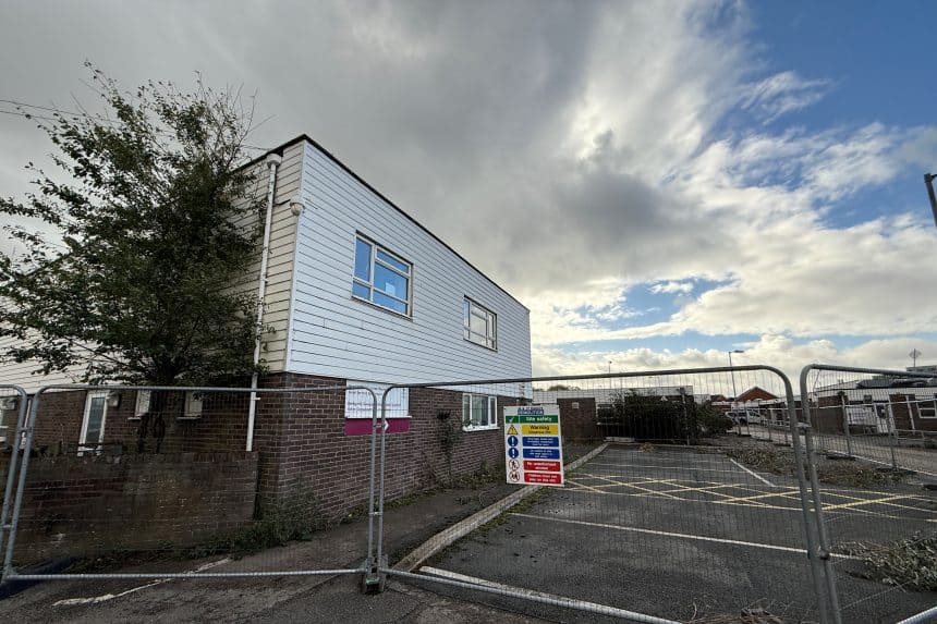 building with fencing surrounding