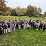 Visitors from Germany outside the Guildhall in Wrexham with the Mayor