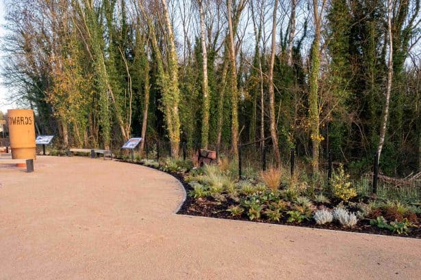 JC Edwards Wall and Public Garden site