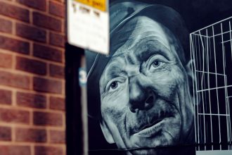 Wrexham Art Trail Mural of Miner