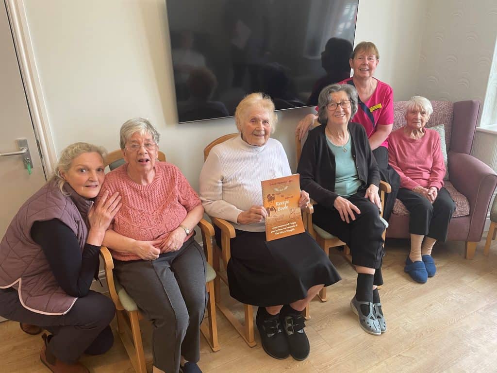 Image: Residents and staff at Elm Villa care home in Wrexham.