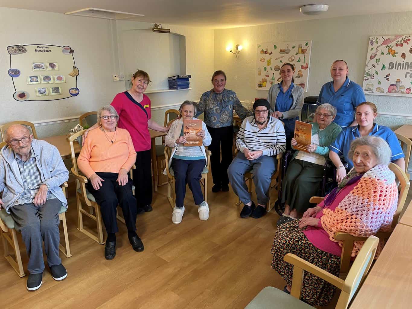 Image: Residents and staff at Penygelli care home in Wrexham.