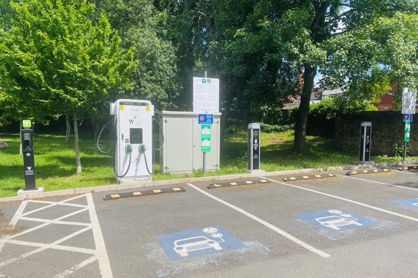 Electric vehicle charging - Library car park