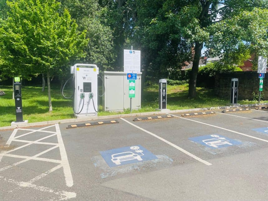 Electric vehicle charging - Library car park