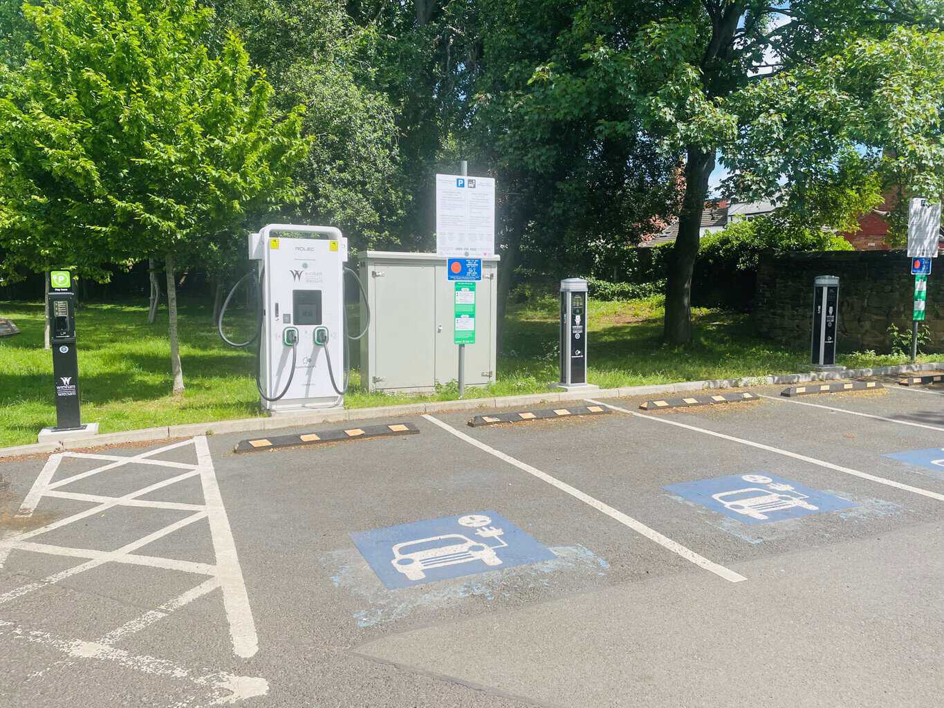 Electric vehicle charging - Library car park