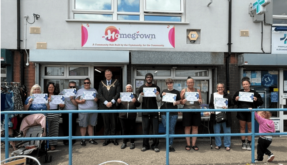 Certificate presentation at Homegrown, Plas Madoc