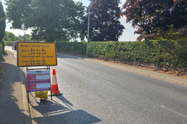 Planned roadworks in Overton and Bangor-on-Dee area