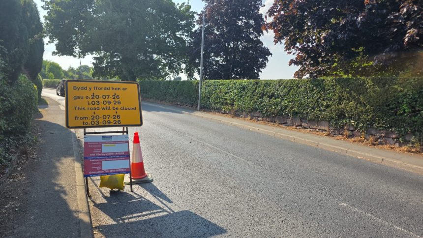 Planned roadworks in Overton and Bangor-on-Dee area