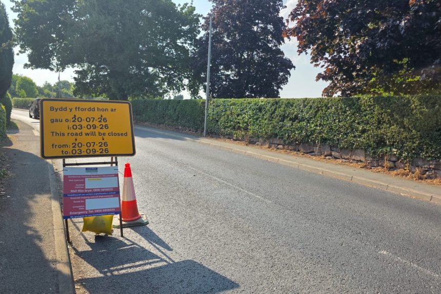 Planned roadworks in Overton and Bangor-on-Dee area