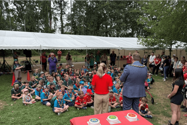 Mayor visiting the Cox Lane scouting grounds