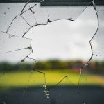 Anti-social behaviour, broken window glass