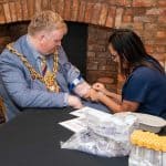 Mayor of Wrexham receiving a PSA screening test
