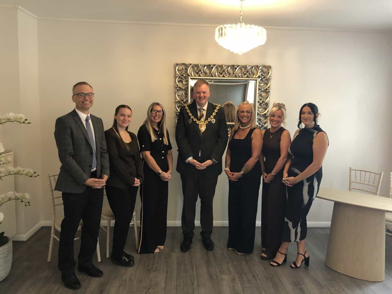 Mayor with the Registrar team