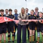 Rhiannon Roberts cuts the ribbon at Wrexham’s newest 3G pitch