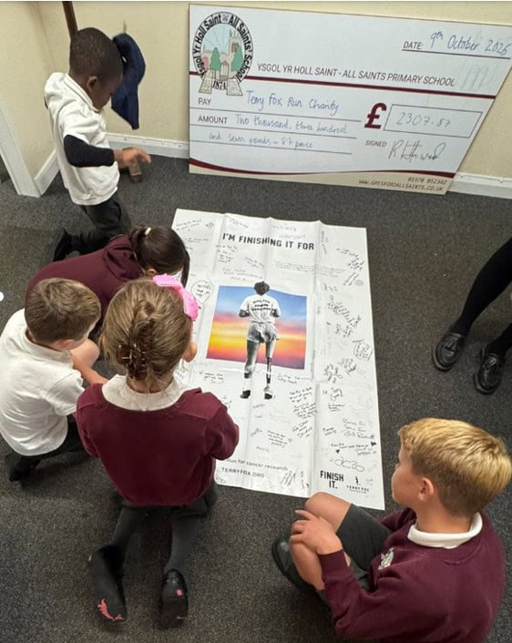 Pupils taking part in fundraising activities